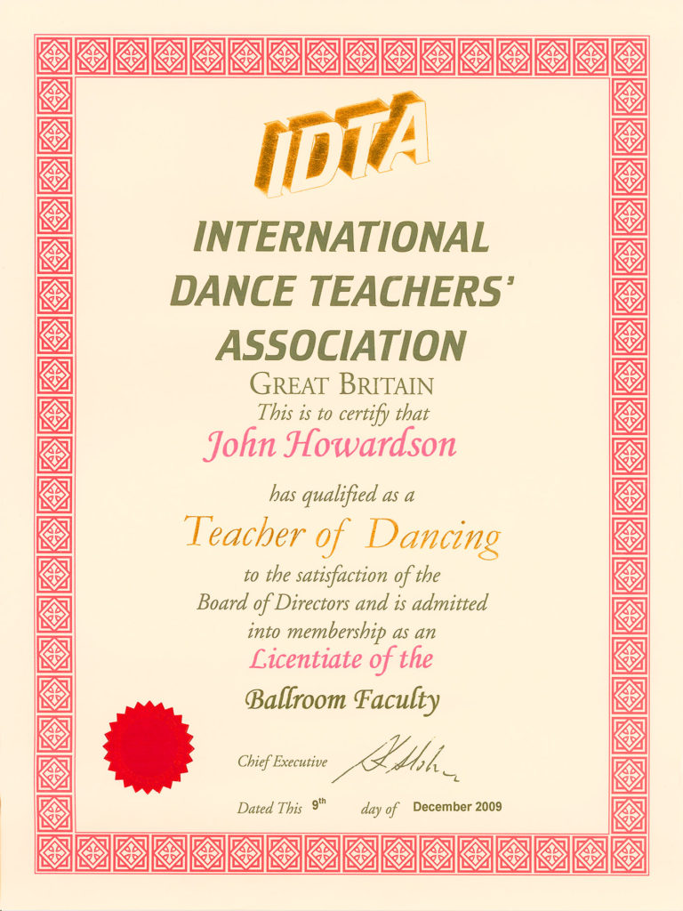 John Howardson IDTA Certification